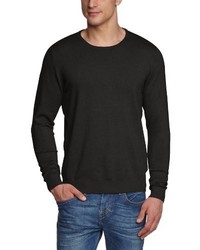 schwarzer Pullover mit einem Rundhalsausschnitt von JACK & JONES PREMIUM