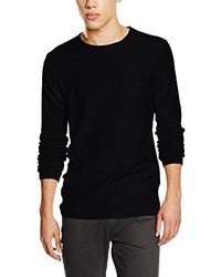 schwarzer Pullover mit einem Rundhalsausschnitt von JACK & JONES PREMIUM