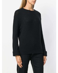 schwarzer Pullover mit einem Rundhalsausschnitt von Khaite