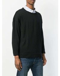schwarzer Pullover mit einem Rundhalsausschnitt von VISVIM