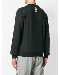 schwarzer Pullover mit einem Rundhalsausschnitt von Ea7 Emporio Armani