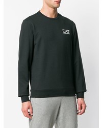 schwarzer Pullover mit einem Rundhalsausschnitt von Ea7 Emporio Armani