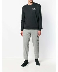 schwarzer Pullover mit einem Rundhalsausschnitt von Ea7 Emporio Armani