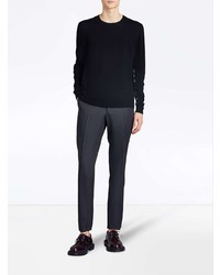 schwarzer Pullover mit einem Rundhalsausschnitt von Burberry