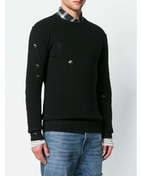 schwarzer Pullover mit einem Rundhalsausschnitt von Diesel Black Gold