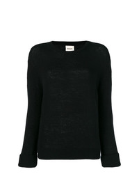 schwarzer Pullover mit einem Rundhalsausschnitt von Khaite