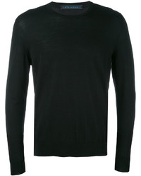 schwarzer Pullover mit einem Rundhalsausschnitt von Kiton