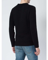 schwarzer Pullover mit einem Rundhalsausschnitt von Saint Laurent