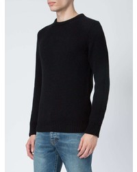 schwarzer Pullover mit einem Rundhalsausschnitt von Saint Laurent