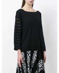 schwarzer Pullover mit einem Rundhalsausschnitt von Snobby Sheep