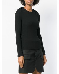 schwarzer Pullover mit einem Rundhalsausschnitt von Paco Rabanne