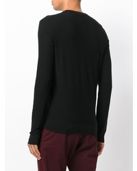schwarzer Pullover mit einem Rundhalsausschnitt von Fashion Clinic Timeless