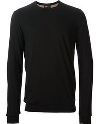 schwarzer Pullover mit einem Rundhalsausschnitt von Kolor