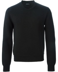 schwarzer Pullover mit einem Rundhalsausschnitt von Kris Van Assche