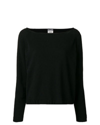 schwarzer Pullover mit einem Rundhalsausschnitt von Kristensen Du Nord