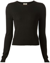 schwarzer Pullover mit einem Rundhalsausschnitt von L'Agence