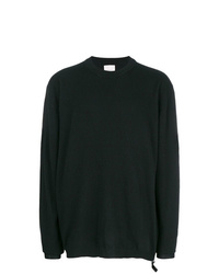 schwarzer Pullover mit einem Rundhalsausschnitt von Laneus