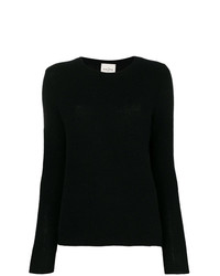 schwarzer Pullover mit einem Rundhalsausschnitt von Le Kasha