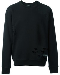 schwarzer Pullover mit einem Rundhalsausschnitt von Les (Art)ists