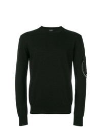 schwarzer Pullover mit einem Rundhalsausschnitt von Les Hommes