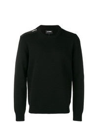 schwarzer Pullover mit einem Rundhalsausschnitt von Les Hommes