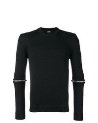 schwarzer Pullover mit einem Rundhalsausschnitt von Les Hommes