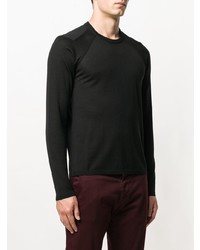 schwarzer Pullover mit einem Rundhalsausschnitt von Roberto Collina