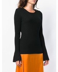 schwarzer Pullover mit einem Rundhalsausschnitt von Tory Burch