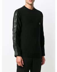 schwarzer Pullover mit einem Rundhalsausschnitt von Philipp Plein