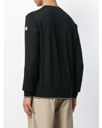 schwarzer Pullover mit einem Rundhalsausschnitt von Moncler