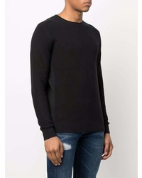 schwarzer Pullover mit einem Rundhalsausschnitt von Calvin Klein Jeans