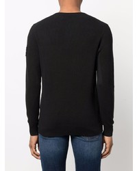 schwarzer Pullover mit einem Rundhalsausschnitt von Calvin Klein Jeans