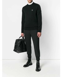 schwarzer Pullover mit einem Rundhalsausschnitt von Philipp Plein