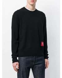 schwarzer Pullover mit einem Rundhalsausschnitt von Calvin Klein 205W39nyc