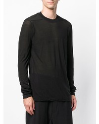 schwarzer Pullover mit einem Rundhalsausschnitt von Rick Owens DRKSHDW