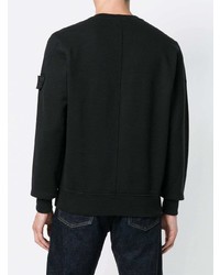 schwarzer Pullover mit einem Rundhalsausschnitt von Stone Island Shadow Project