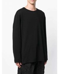 schwarzer Pullover mit einem Rundhalsausschnitt von Yohji Yamamoto