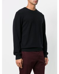 schwarzer Pullover mit einem Rundhalsausschnitt von Z Zegna