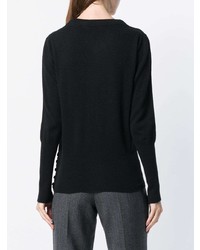 schwarzer Pullover mit einem Rundhalsausschnitt von Agnona