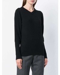 schwarzer Pullover mit einem Rundhalsausschnitt von Agnona