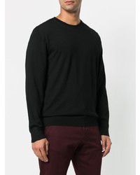 schwarzer Pullover mit einem Rundhalsausschnitt von Z Zegna
