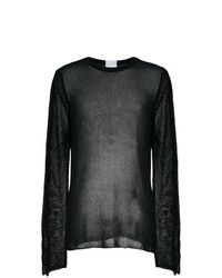 schwarzer Pullover mit einem Rundhalsausschnitt von Lost & Found Rooms