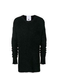 schwarzer Pullover mit einem Rundhalsausschnitt von Lost & Found Rooms