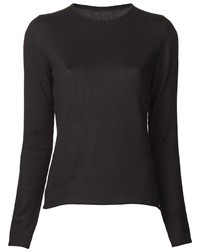 schwarzer Pullover mit einem Rundhalsausschnitt von Lucien Pellat-Finet
