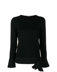 schwarzer Pullover mit einem Rundhalsausschnitt von Luisa Cerano
