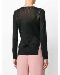 schwarzer Pullover mit einem Rundhalsausschnitt von Rochas