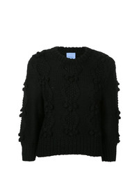 schwarzer Pullover mit einem Rundhalsausschnitt von Macgraw