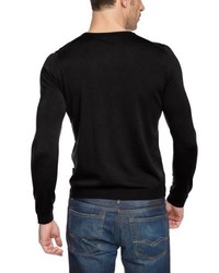 schwarzer Pullover mit einem Rundhalsausschnitt von Maerz