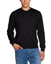 schwarzer Pullover mit einem Rundhalsausschnitt von Maerz