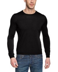 schwarzer Pullover mit einem Rundhalsausschnitt von Maerz